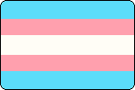The Transgender Pride flag made of horizontal lines in blue, pink, white, pink, and blue.