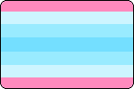 The Transmasc Pride flag made of horizontal lines in pink, white-blue, light blue, blue, light blue, white-blue, and pink.